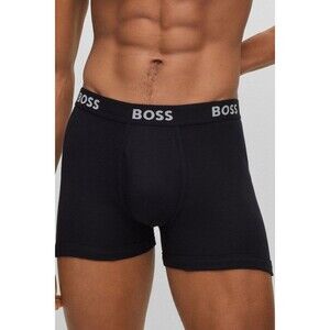 HUGO BOSS Boxer Briefs Mens Medium Black Regular Fit 100% Cotton Logo